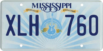MS license plate XLH760
