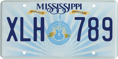MS license plate XLH789