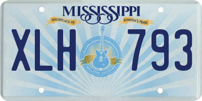 MS license plate XLH793