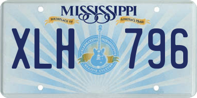 MS license plate XLH796