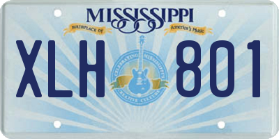 MS license plate XLH801