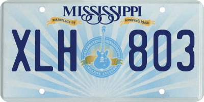 MS license plate XLH803