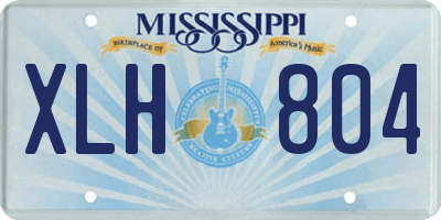 MS license plate XLH804