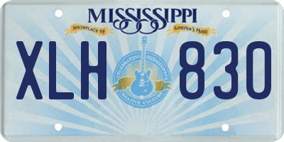MS license plate XLH830