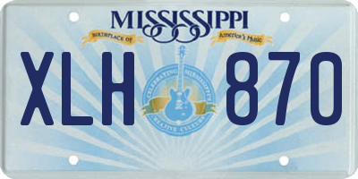 MS license plate XLH870