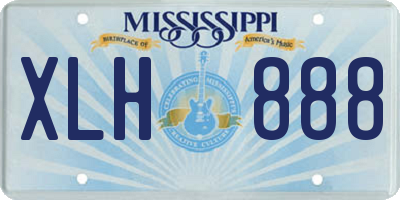 MS license plate XLH888