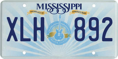 MS license plate XLH892