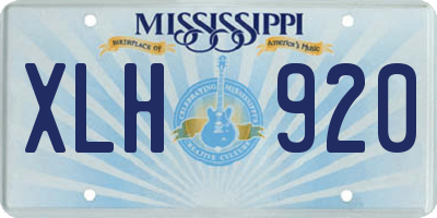 MS license plate XLH920