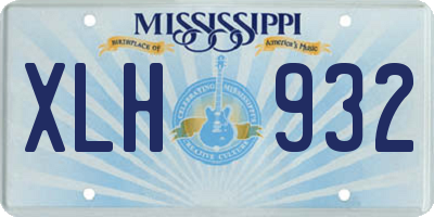 MS license plate XLH932