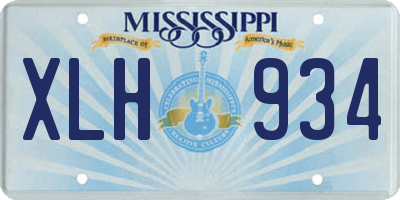 MS license plate XLH934