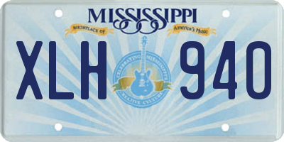 MS license plate XLH940