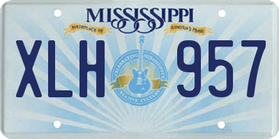 MS license plate XLH957