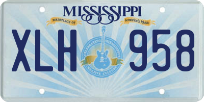 MS license plate XLH958