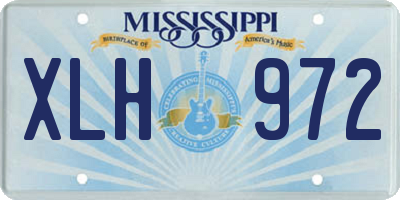 MS license plate XLH972