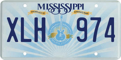 MS license plate XLH974