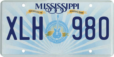 MS license plate XLH980