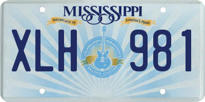 MS license plate XLH981