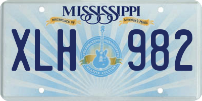 MS license plate XLH982