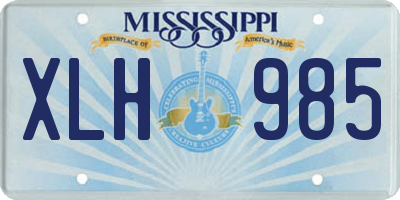 MS license plate XLH985