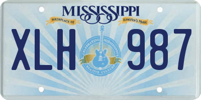 MS license plate XLH987