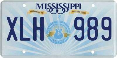 MS license plate XLH989