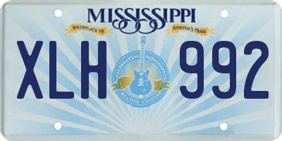 MS license plate XLH992
