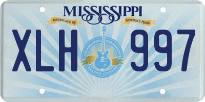 MS license plate XLH997