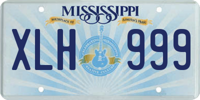 MS license plate XLH999
