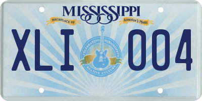 MS license plate XLI004