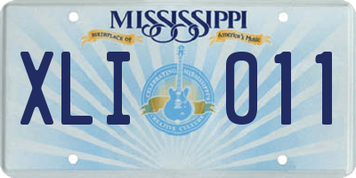 MS license plate XLI011