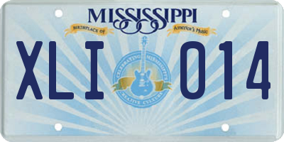 MS license plate XLI014