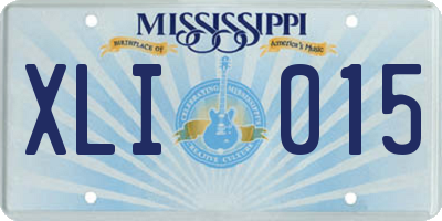 MS license plate XLI015