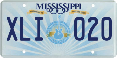 MS license plate XLI020