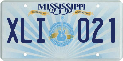 MS license plate XLI021