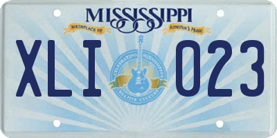 MS license plate XLI023