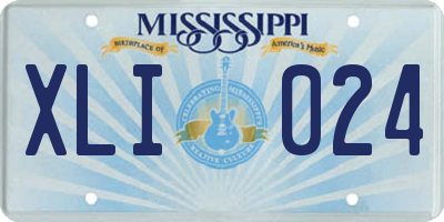 MS license plate XLI024