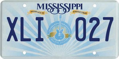 MS license plate XLI027