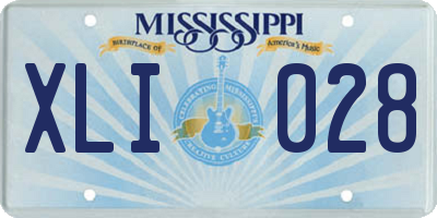 MS license plate XLI028