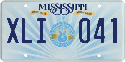 MS license plate XLI041