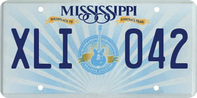 MS license plate XLI042
