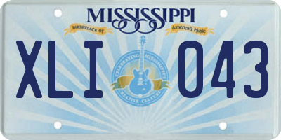 MS license plate XLI043
