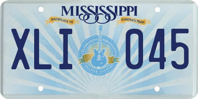 MS license plate XLI045
