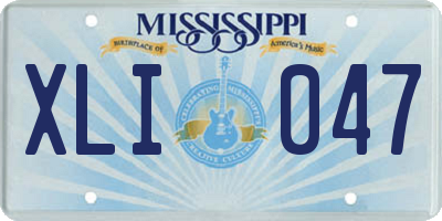 MS license plate XLI047