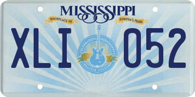 MS license plate XLI052