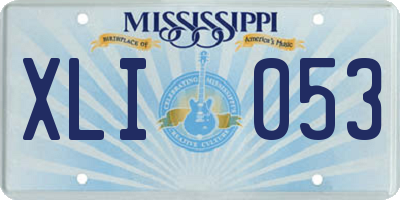 MS license plate XLI053