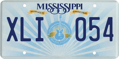 MS license plate XLI054