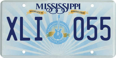 MS license plate XLI055