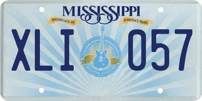 MS license plate XLI057