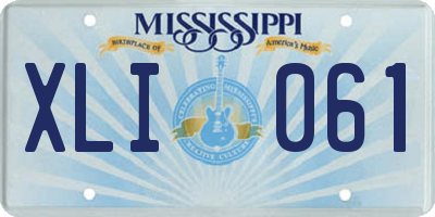 MS license plate XLI061