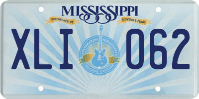 MS license plate XLI062